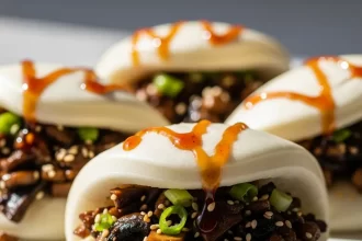 Steaming Delight: Vegan Bao Buns Stuffed with Mushrooms