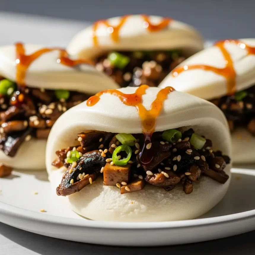 Steaming Delight: Vegan Bao Buns Stuffed with Mushrooms