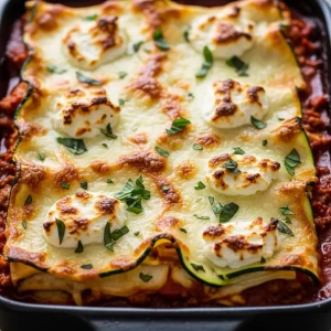 Delicious Keto Lasagna Made with Zucchini Noodles Twist
