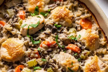 Comfort in Every Spoon: Creamy Chicken & Wild Rice Bake