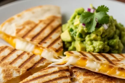 Melty Cheese Quesadillas Paired Perfectly with Fresh Guacamole