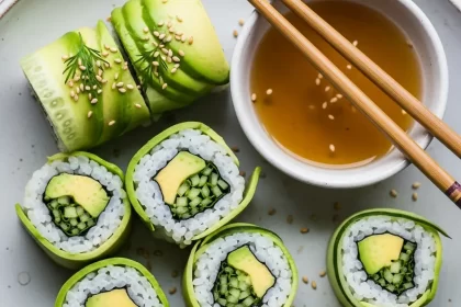 Fresh & Vibrant: The Art of Avocado Cucumber Sushi Rolls