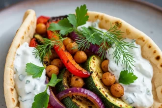 Savor the Flavor: Roasted Veggie & Chickpea Gyros Delight