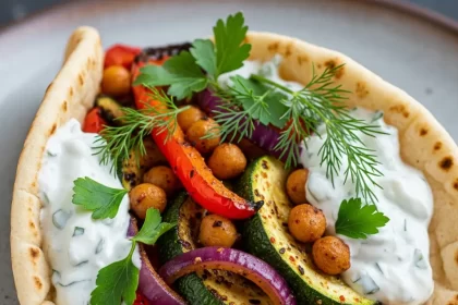 Savor the Flavor: Roasted Veggie & Chickpea Gyros Delight