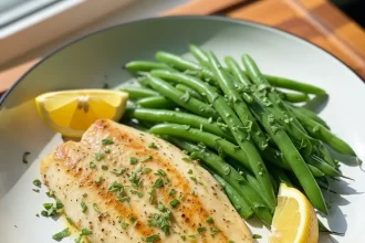 Zesty Lemon Herb Tilapia Paired with Vibrant Green Beans