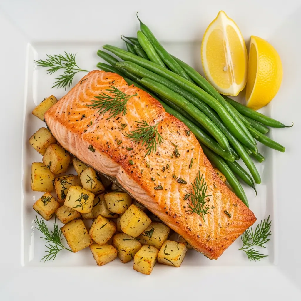 One-Pot Salmon Feast: Potatoes & Green Beans Delight