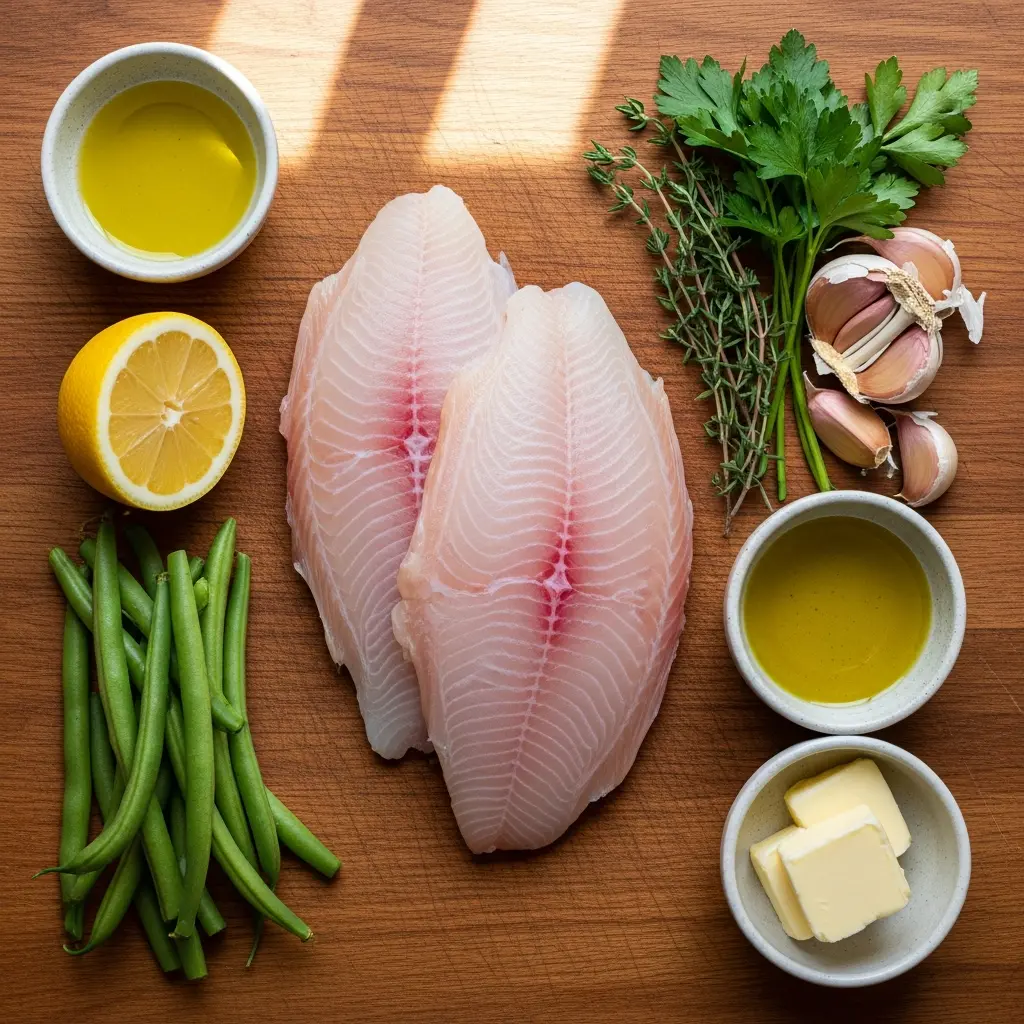 Zesty Lemon Herb Tilapia Paired with Vibrant Green Beans
