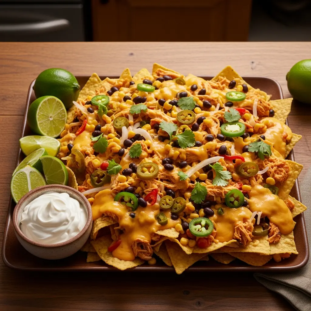 Loaded Chicken Nachos with Creamy Queso: A Flavor Fiesta