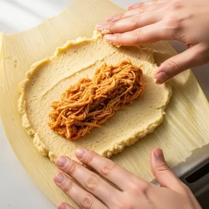 Savoring Chicken Tamales in Zesty Green Salsa Delight