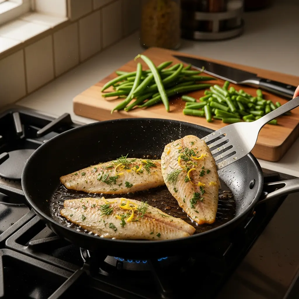 Zesty Lemon Herb Tilapia Paired with Vibrant Green Beans