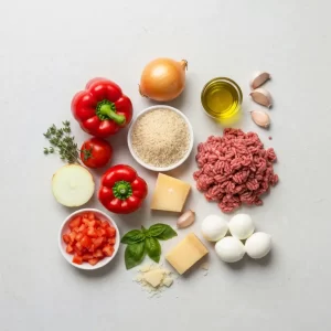 Hearty Stuffed Bell Peppers with Savory Beef and Rice Delight