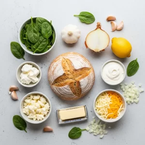 Creamy Spinach Dip Served in a Fresh Bread Bowl Delight