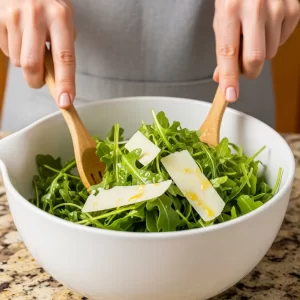 Peppery Arugula Salad with Shaved Parmesan Delight