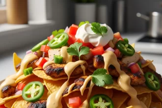 Loaded Chicken Nachos with Creamy Queso: A Flavor Fiesta