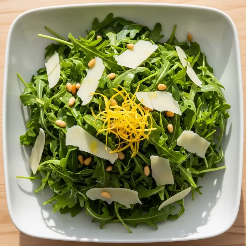 Peppery Arugula Salad with Shaved Parmesan Delight