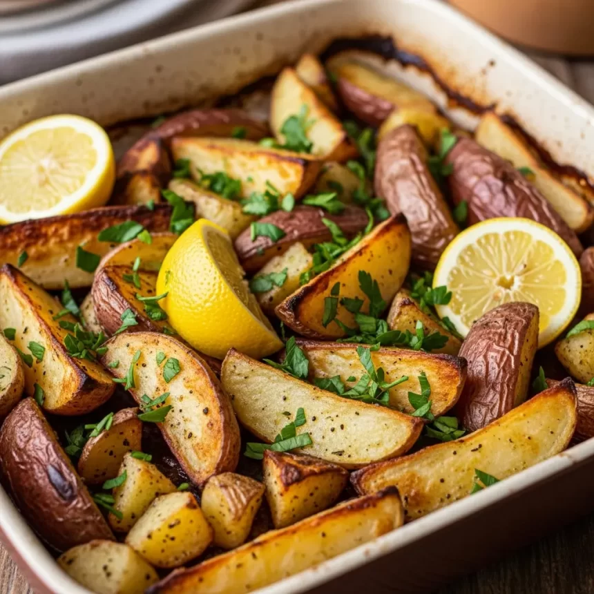 Zesty Greek Lemon Potatoes: A Tangy Mediterranean Delight
