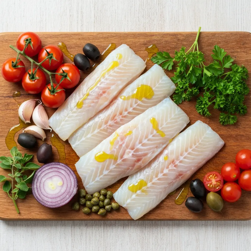 Mediterranean Baked Cod with Juicy Tomatoes and Olives