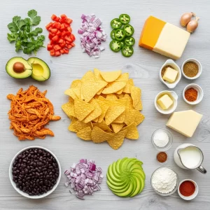 Loaded Chicken Nachos with Creamy Queso Delight