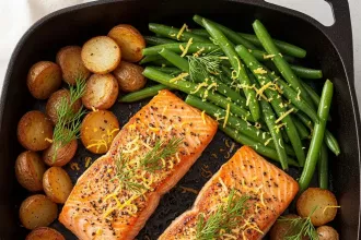 One-Pot Salmon Feast: Potatoes & Green Beans Delight