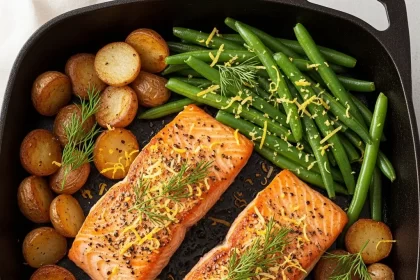 One-Pot Salmon Feast: Potatoes & Green Beans Delight
