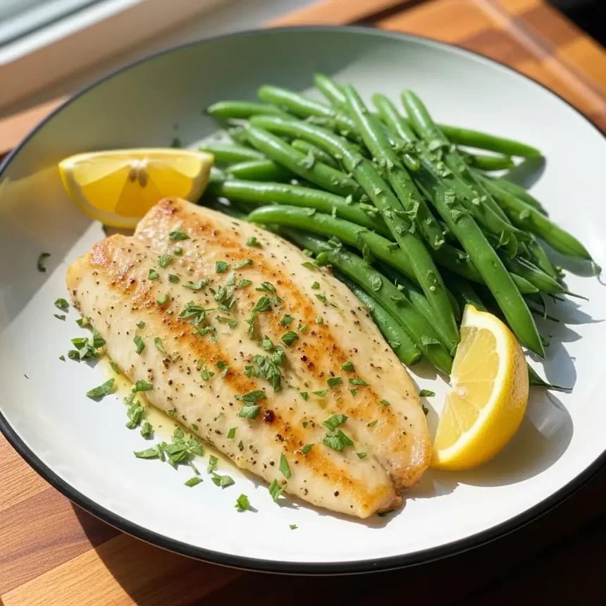 Zesty Lemon Herb Tilapia Paired with Vibrant Green Beans
