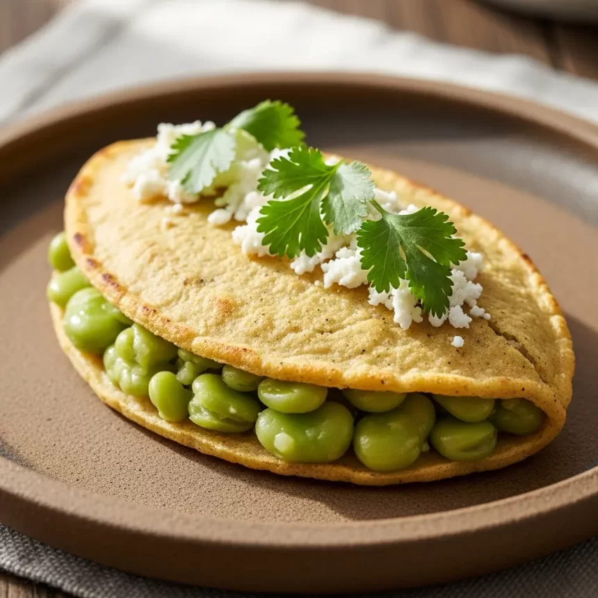 Flavorful Tlacoyos Stuffed with Nutty Fava Beans Delight