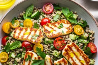 Fresh Flavors: Cypriot Grain Salad with Halloumi Twist
