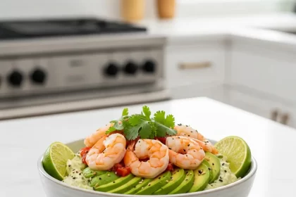 Zesty Shrimp Cocktail with Creamy Avocado: A Simple Delight