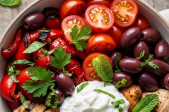 Savor Greek Chicken Bowls with Creamy Tzatziki Sauce