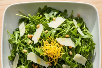 Peppery Arugula Salad with Shaved Parmesan Delight