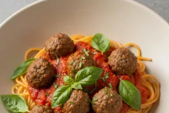 Timeless Flavor: Classic Spaghetti with Savory Beef Meatballs