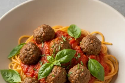 Timeless Flavor: Classic Spaghetti with Savory Beef Meatballs