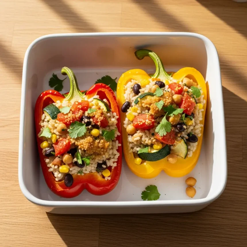 Bright & Healthy: Vegan Stuffed Peppers with Flavorful Rice