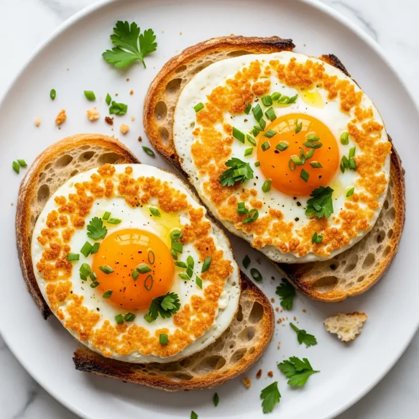 Golden Feta Fried Eggs on Toast: A Savory Morning Twist