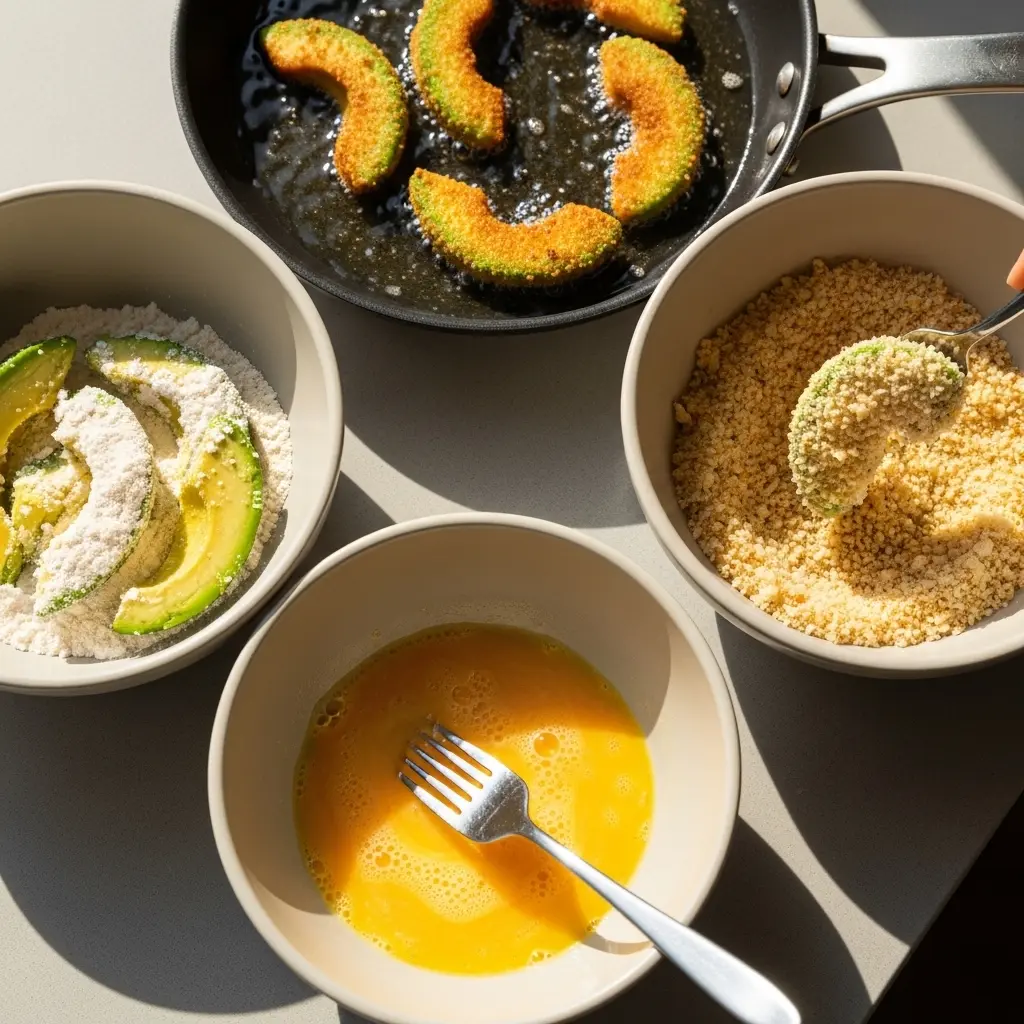 Crispy Avocado Fries Paired with Zesty Chipotle Mayo Dip
