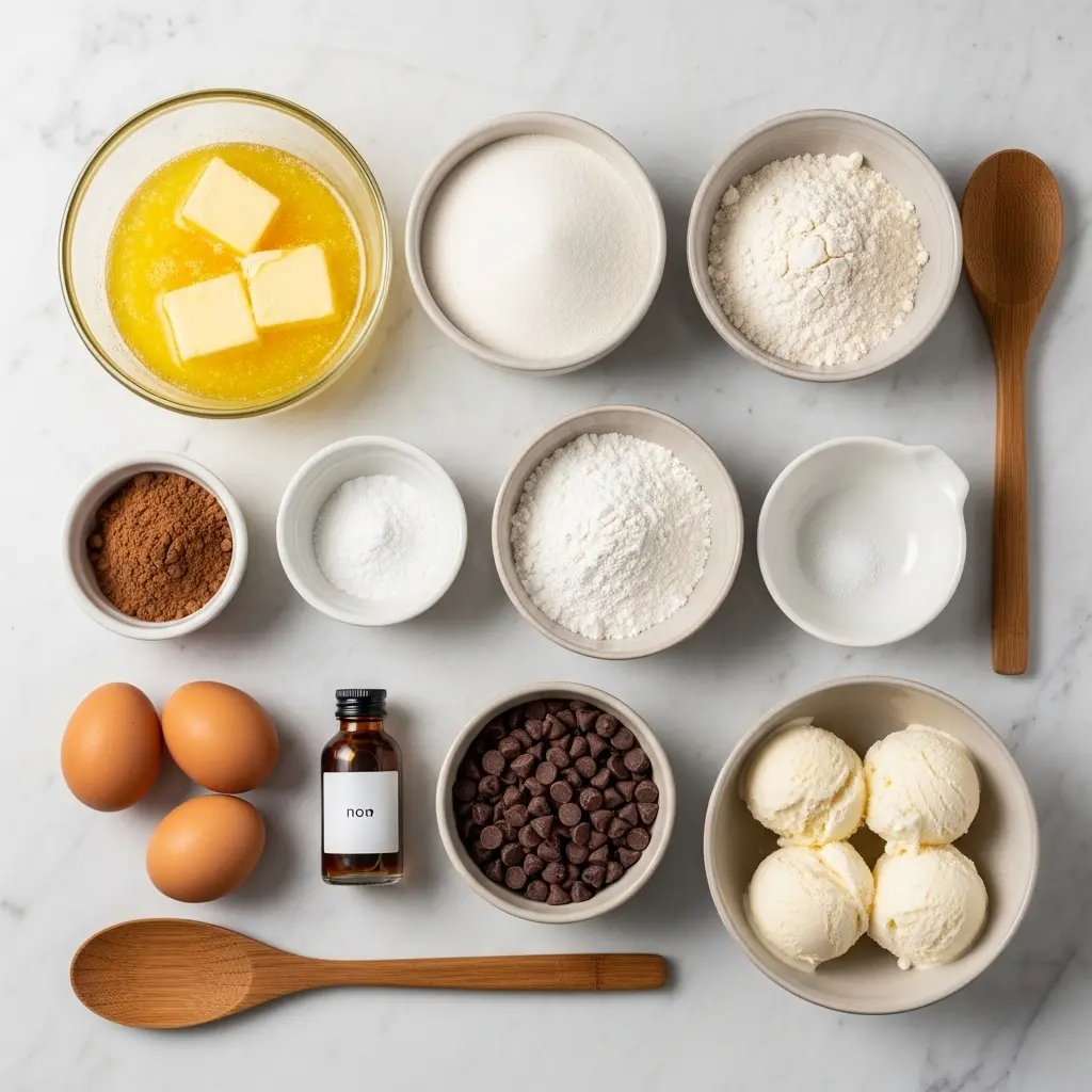 The Perfect Match: Warm Brownie Meets Vanilla Ice Cream Delight