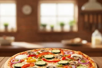 Savor the Rainbow: Delicious Vegetarian Pizza with Mixed Veggies