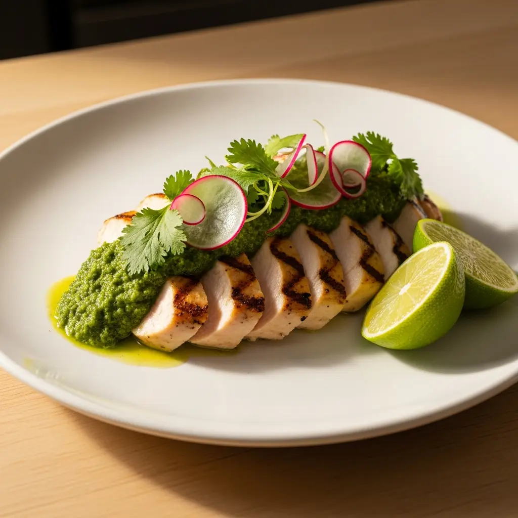 4 boneless, skinless chicken thighs ‍ (about 1.5 lbs)
1 cup fresh cilantro leaves,⁣ tightly packed
1/2 ⁣cup fresh parsley leaves, ⁢tightly packed
2 jalapeños, ‍seeded for less heat (keep seeds for more)
3 garlic cloves, ‍peeled
1/4 cup fresh lime ⁢juice (about 2⁢ limes)
1/2 cup extra virgin‌ olive oil
1 ‌teaspoon ⁤ground ‌cumin
1 ⁣teaspoon kosher ‍salt
1/2 ⁢teaspoon black pepper
1 tablespoon honey ​ or agave syrup
1​ tablespoon⁤ white vinegar
1 ⁣small avocado (optional, for creamier sauce)
Cooking oil ‍(avocado or vegetable oil),⁤ for frying chicken