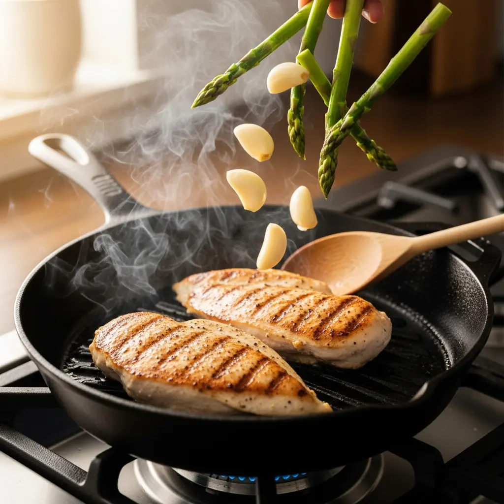 Zesty Lemon Chicken & Asparagus Skillet: Quick Healthy Meal