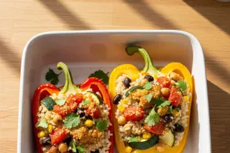 Bright & Healthy: Vegan Stuffed Peppers with Flavorful Rice