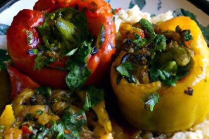 Bright & Healthy: Vegan Stuffed Peppers with Flavorful Rice