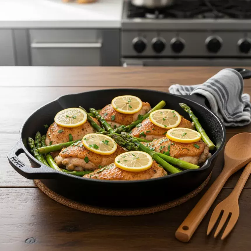Zesty Lemon Chicken & Asparagus Skillet: Quick Healthy Meal