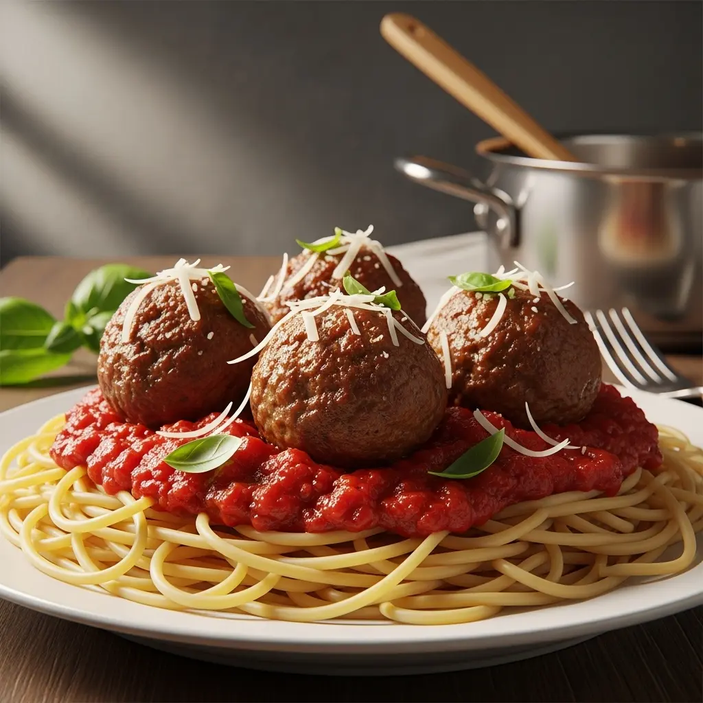 Savor Italian Beef Meatballs Simmered in Rich Tomato Sauce