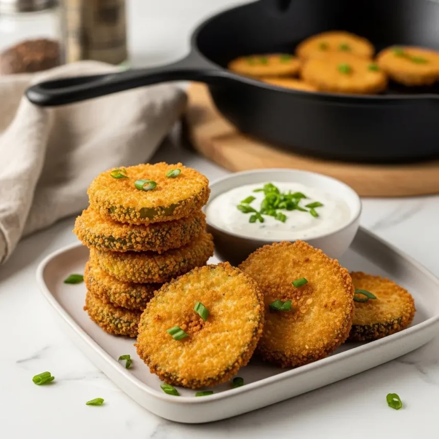 Crispy Southern Fried Pickles Paired with Creamy Ranch Delight