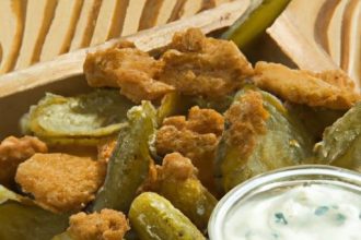 Crispy Southern Fried Pickles Paired with Creamy Ranch Delight